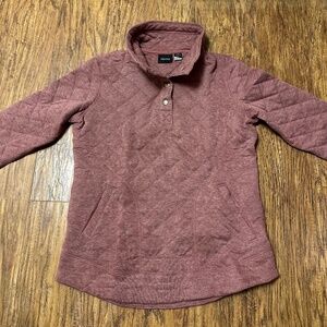 Marmot Women's 1/4 Button Down Pullover Sweater Soft Maroon Size Small